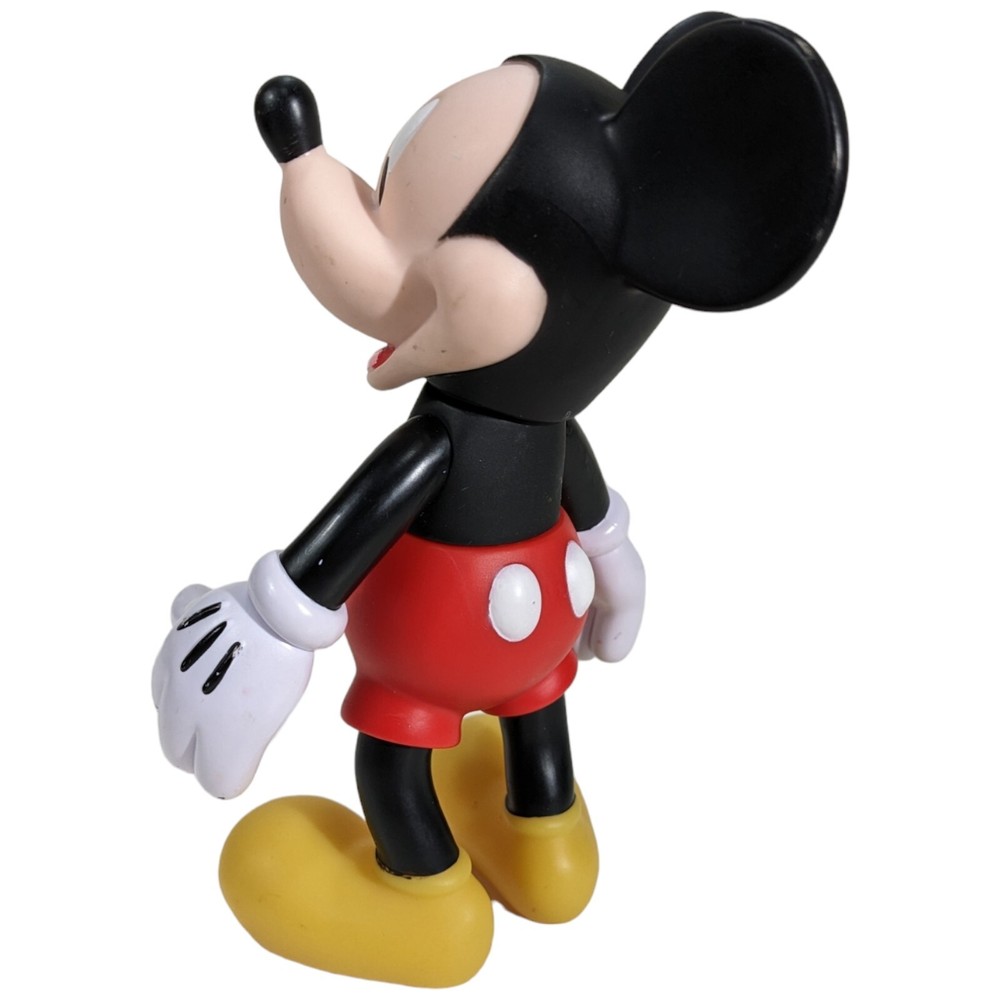Poseable Mickey Mouse Hard Plastic Moveable Figure Disney 7 Inch