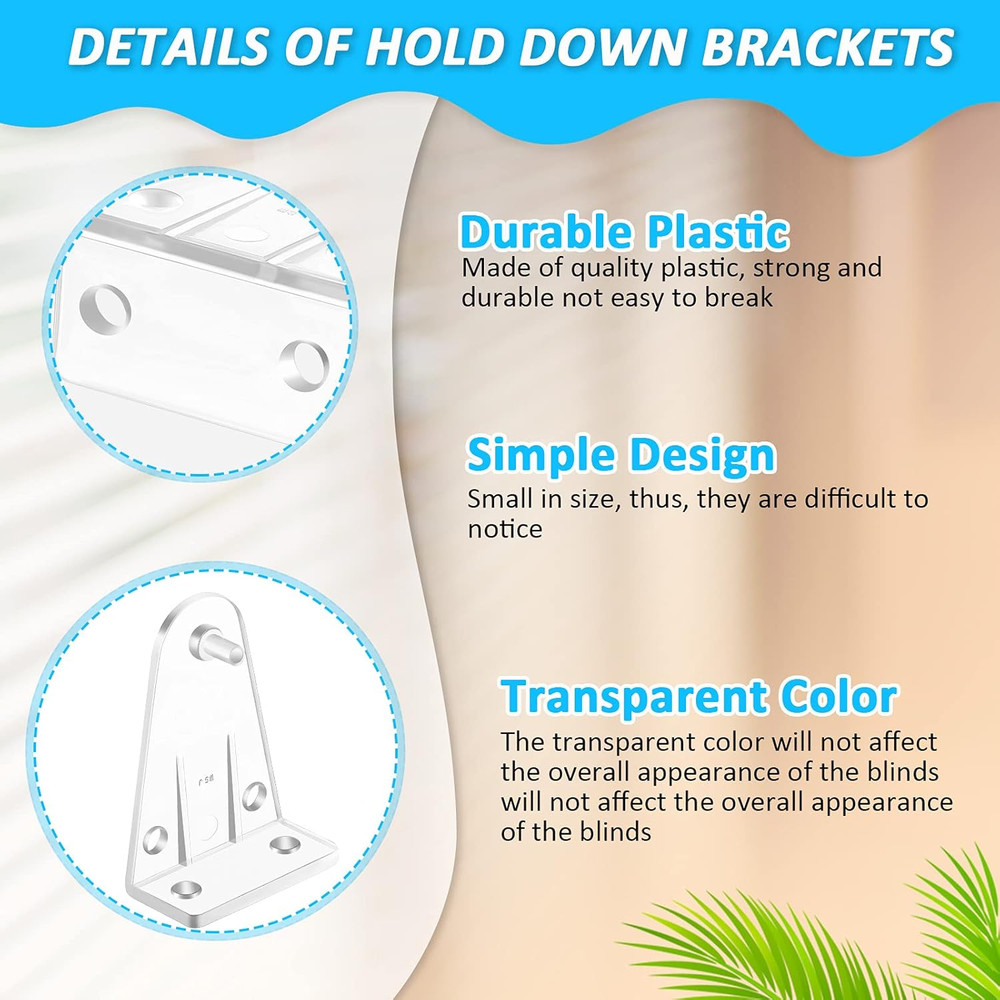Maitys Hold down Brackets Clear Plastic Blind Brackets Holder Replacements