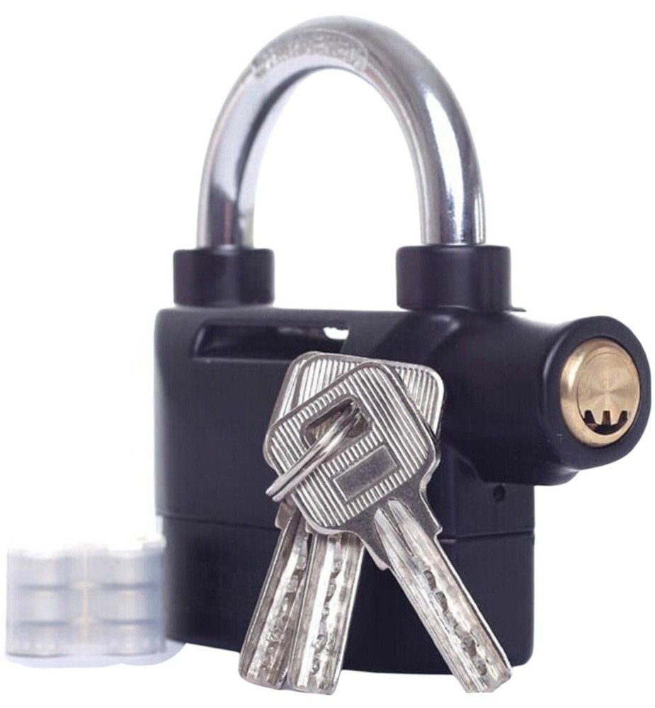 Motion Sensor Activated Siren Alarm Motorcycle Disc Lock Padlock Weatherproof