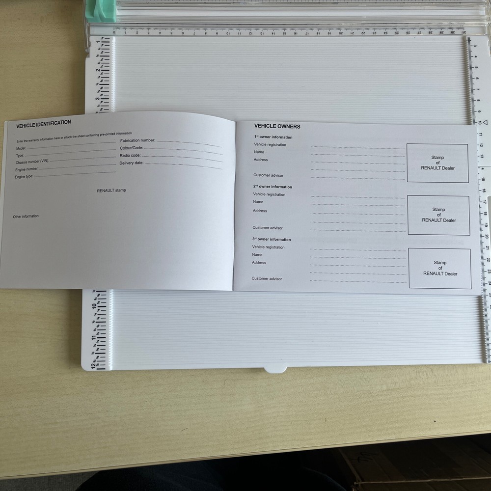 Renault Wind Service History Book Blank For All Models