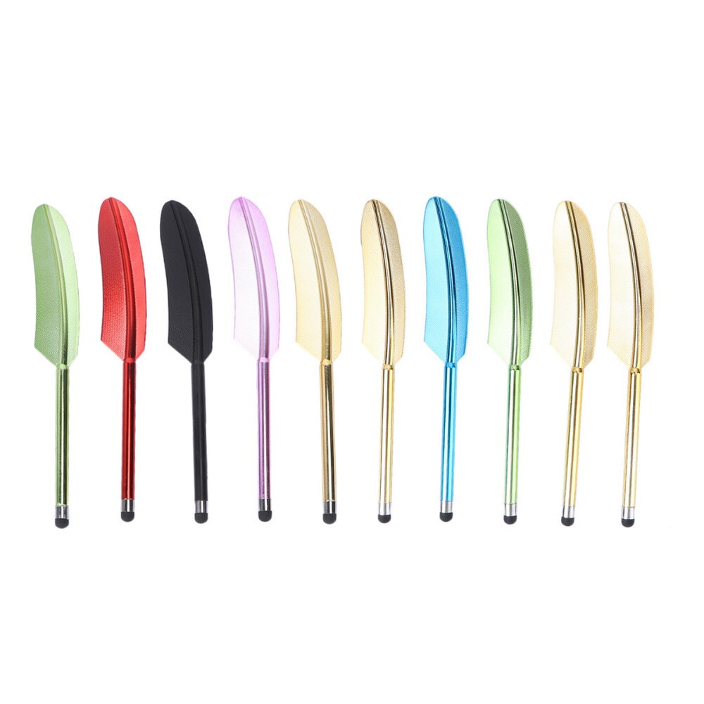10pcs Feather Capacitive Stylus Metal Touchscreen Pen Handwriting Capacitive Pen
