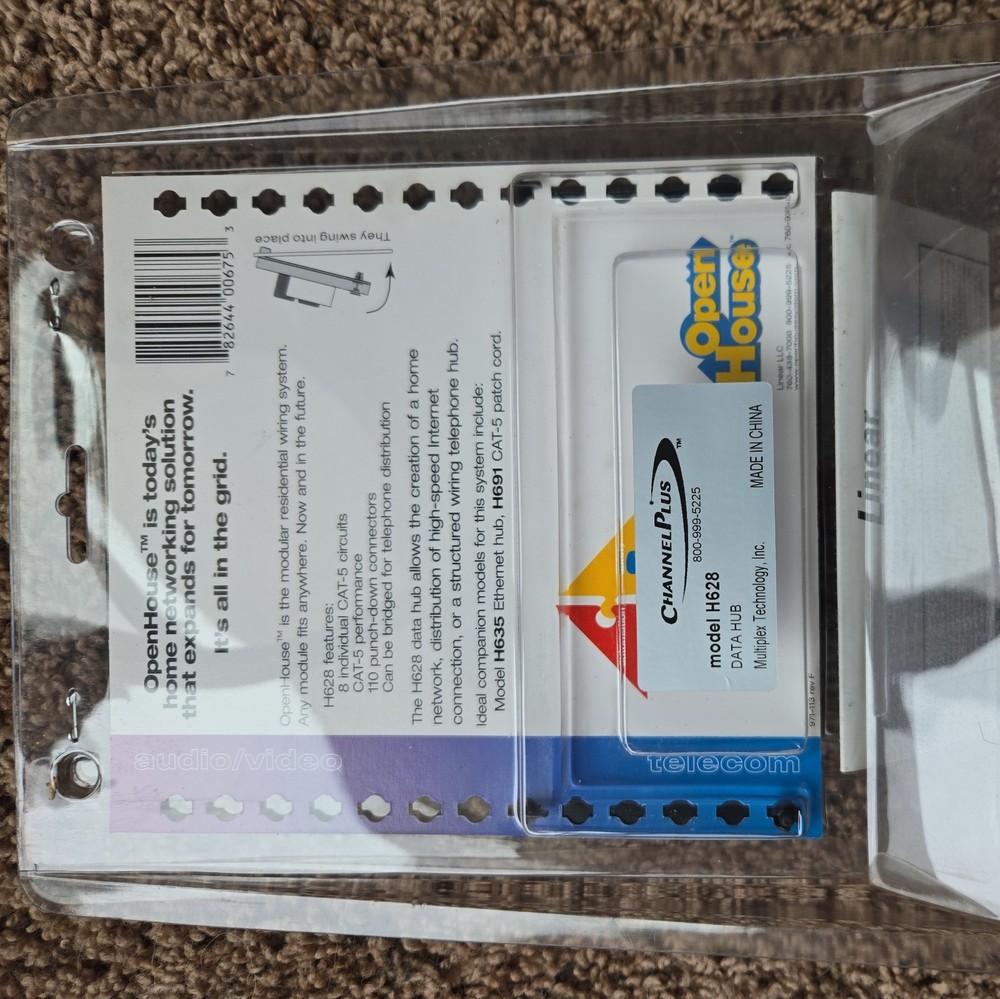 Open House Telecom Data Termination Hub Module H628 ChannelPlus CAT-5 Network