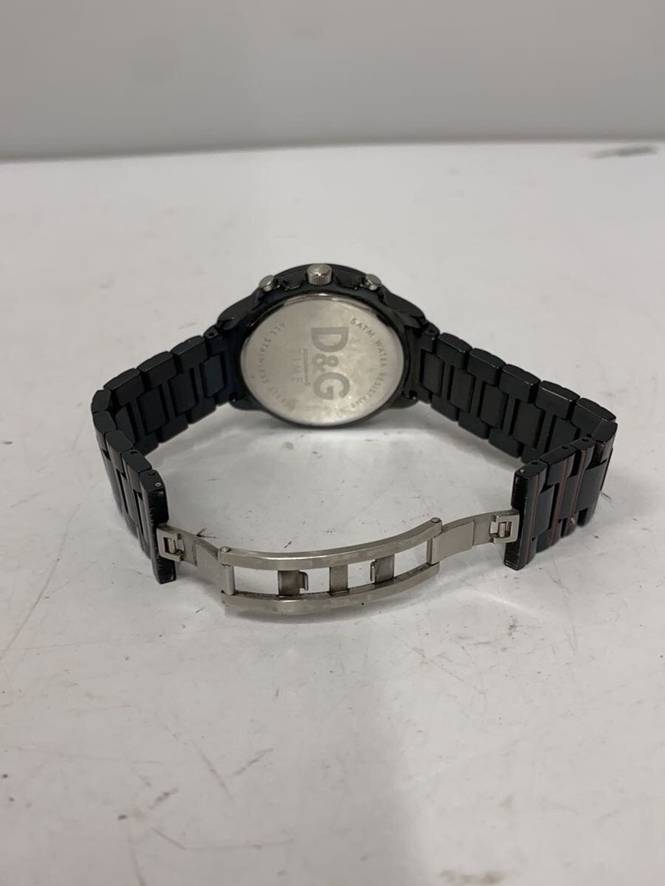 D G Quartz Watch Analog Stainless BLK BLK
