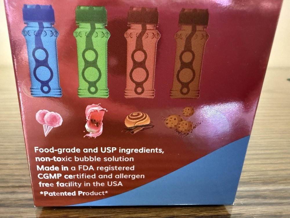 Bubble Lick 4 Variety Pack flavored Edible Bubbles 4 Fun Flavors
