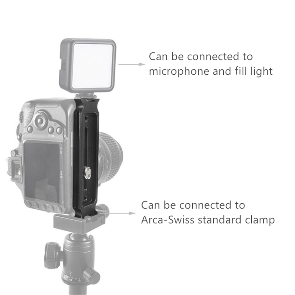 DSLR Camera Quick Release L Plate Tripod Head Vertical Mount for Photography