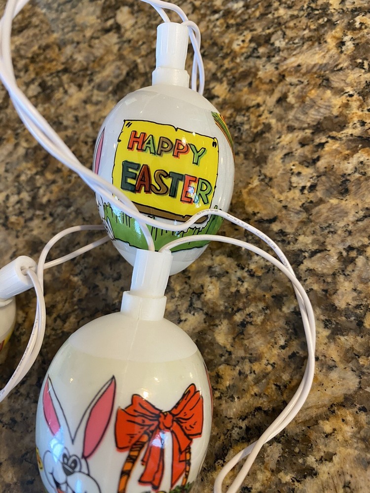 Easter Impressions 10 Decorative Lights Eggs String Lights Vintage (Working)