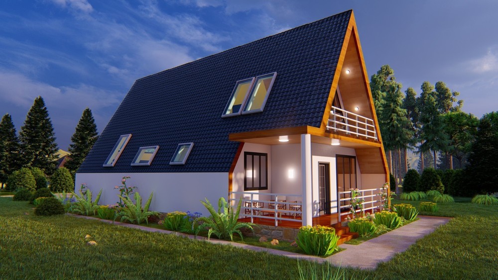A frame house plan [2 bedrooms]