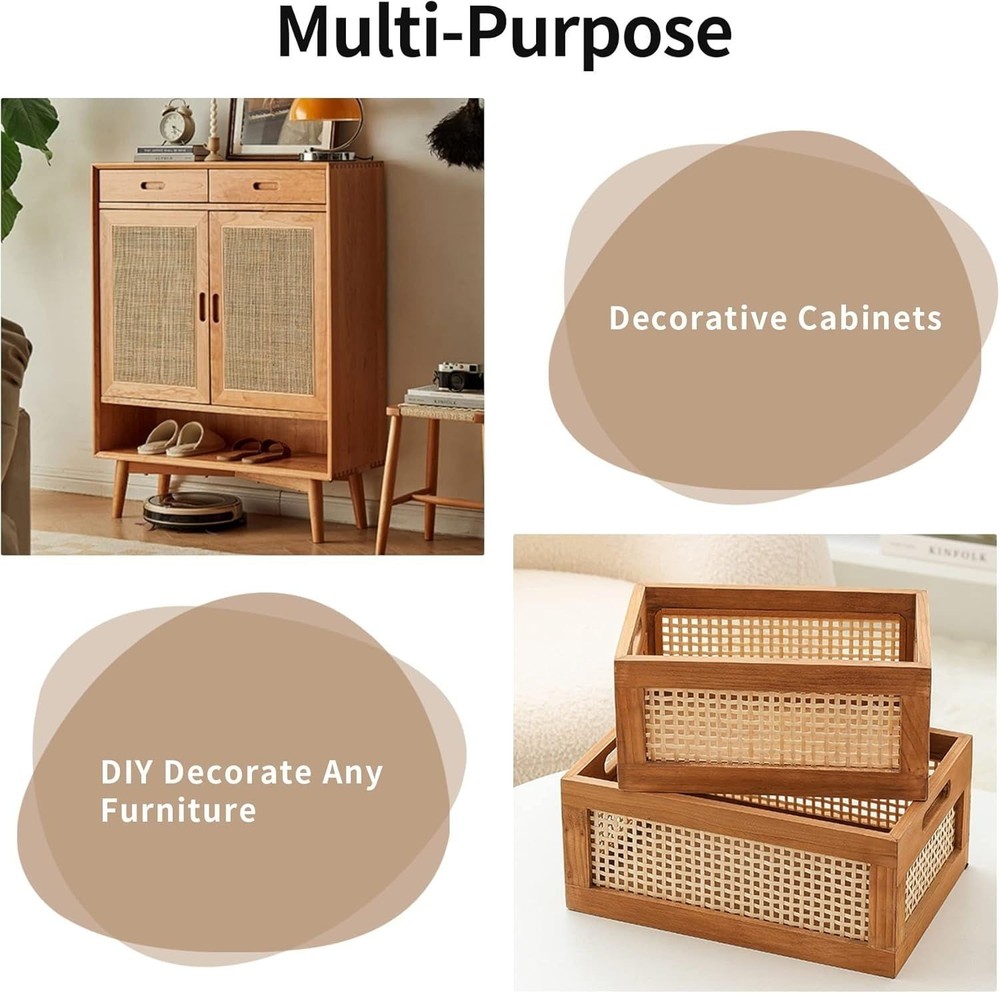 24" Width Natural Square Cane Webbing 5Feet, Rattan Webbing Roll