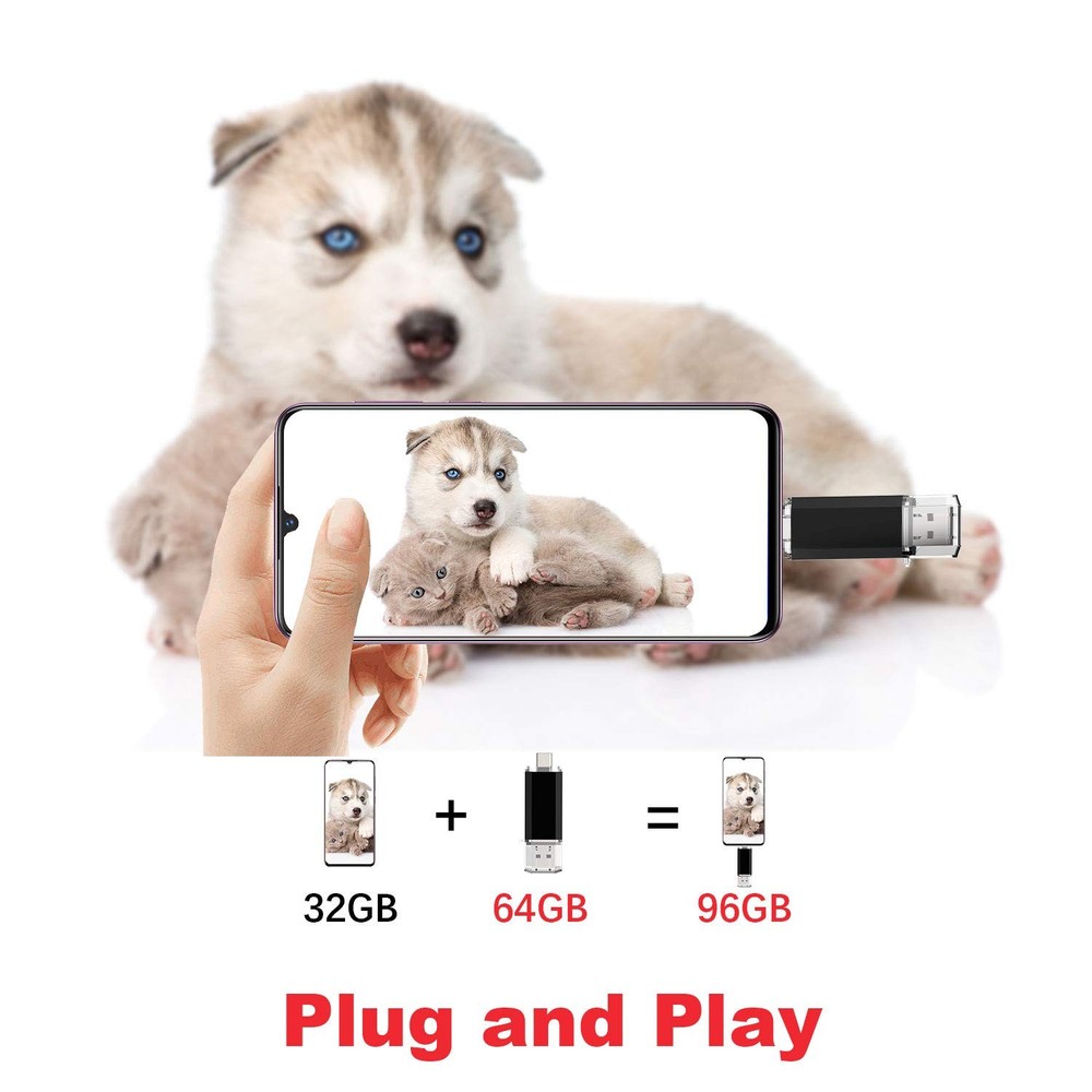 64GB USB C Flash Drive OTG USB 3.0 Dual Memory Stick for Android & PC