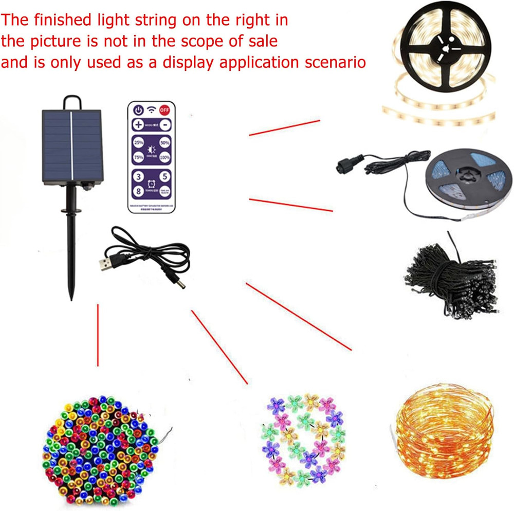 Solar Battery Box for LED String Lights, Outdoor String Lights Control Panel wit