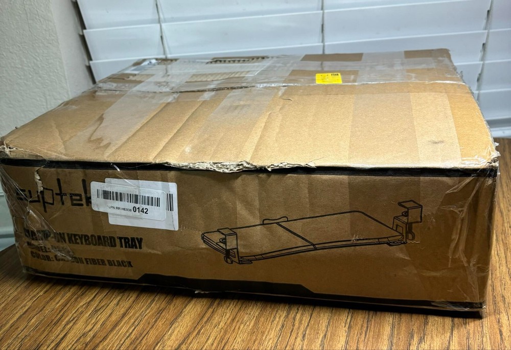 SUPTEK | Keyboard Tray Under Desk Pull Out with C Clamp Mount