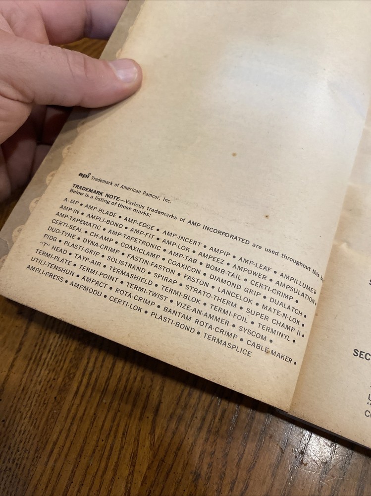 API AMP TERMINAL CONNECTOR HANDBOOK TERMINATING PROGRAMMING ELECTRONIC CIRCUITRY