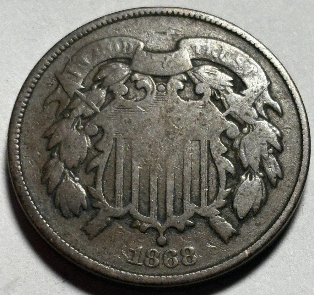 1868 Two Cent Piece — Circulated 🔥 Exact Coin