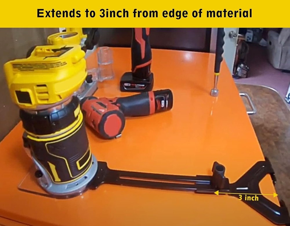 Durable Straight Edge Router Guide for Fixed Base Compact Router - 10" Long