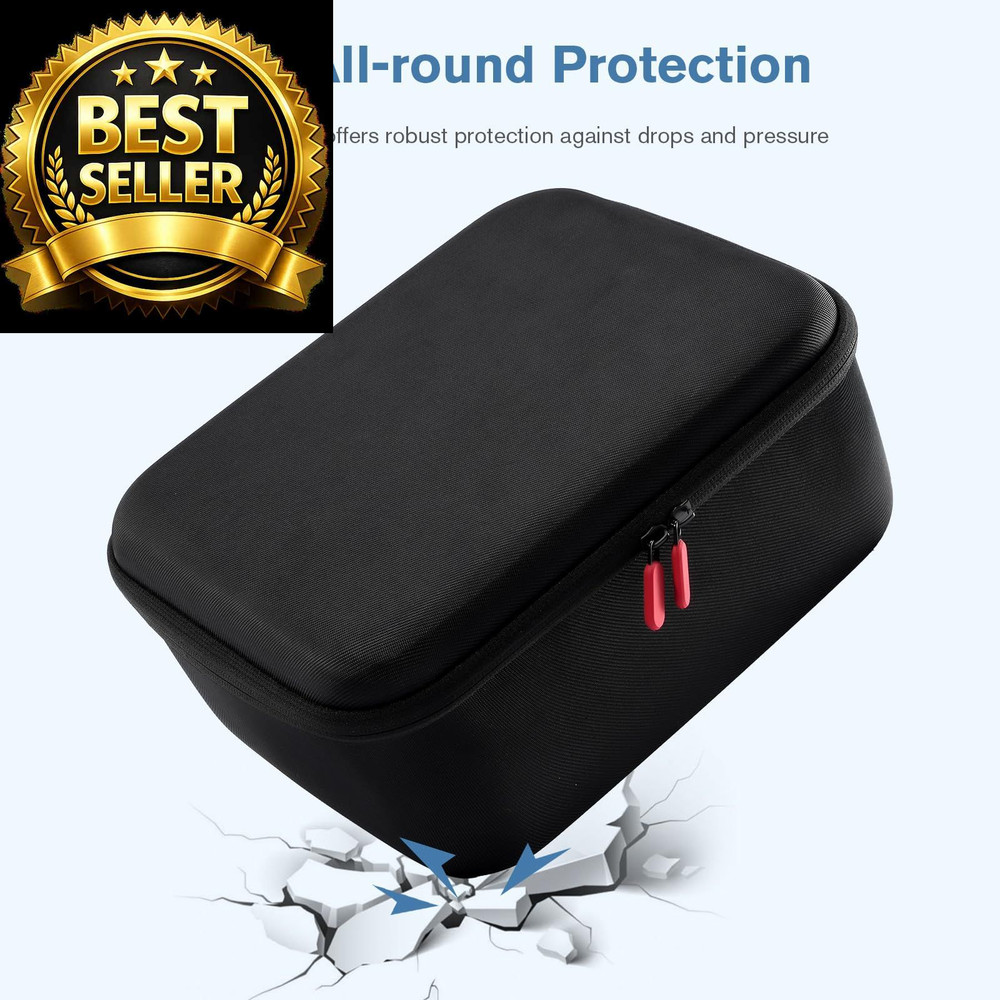 ProCase Large Hard Case for Multiple Ski Goggles, Travel Large, Black