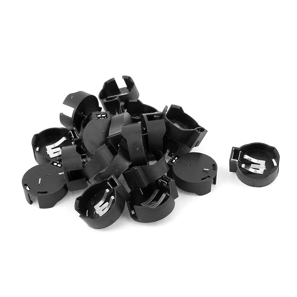 20 x Plastic Shell CR2450 Cell Button Battery Sockets Holder Case Black