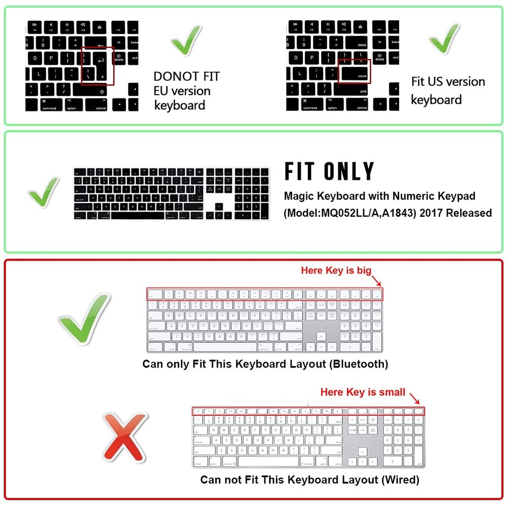 Shortcuts Ultra Thin Silicone Full Size Wireless Numeric Keyboard Lightroom
