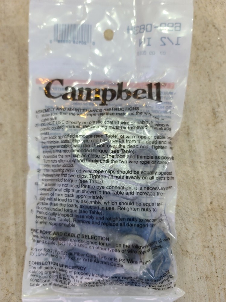 Campbell Wire Rope Clip 1/2" 699-0834