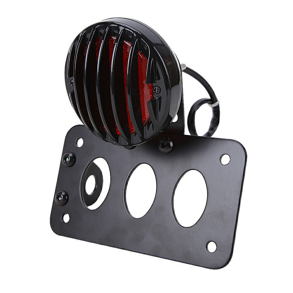 Side Mount License Plate Bracket Motorcycle Tail Light Holder For Harley Bobber