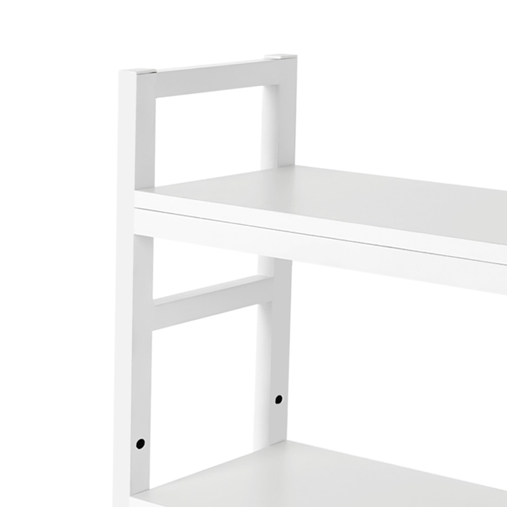 White Desktop Bookshelf Storage Organizer Computer Desk Shelf Display Rack
