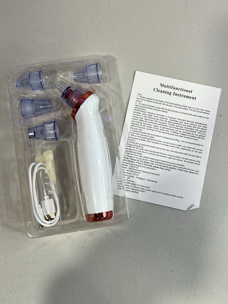 Multifunctional Microdermabrasion Tool, Replaceable Probes, LED, USB, 3 Levels