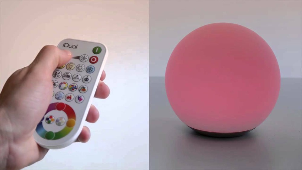 Two Remote Control Operated Corded Dimmable Color Changing LED Light Table Lamps