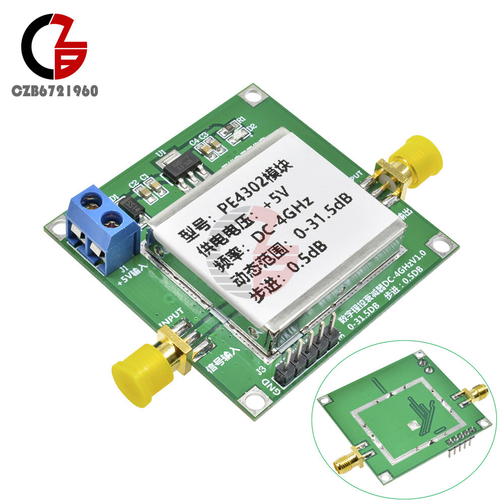 PE4302 Digital RF Step Attenuator Module High Linearity 4GHz 0.5dB RF DSA
