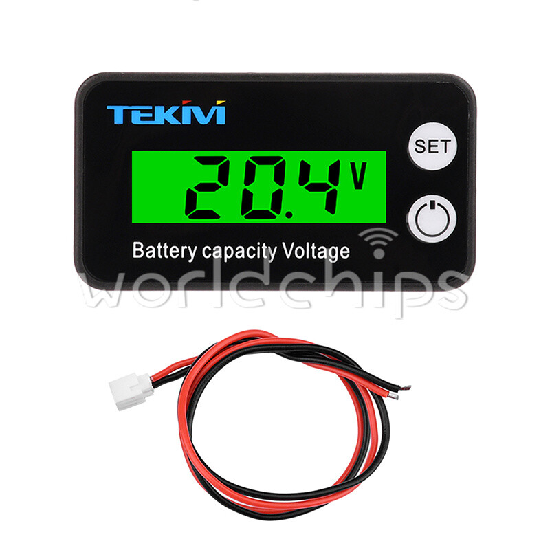 6136B High Precision LCD Battery Voltmeter Indicator Low Voltage Alarm Setting