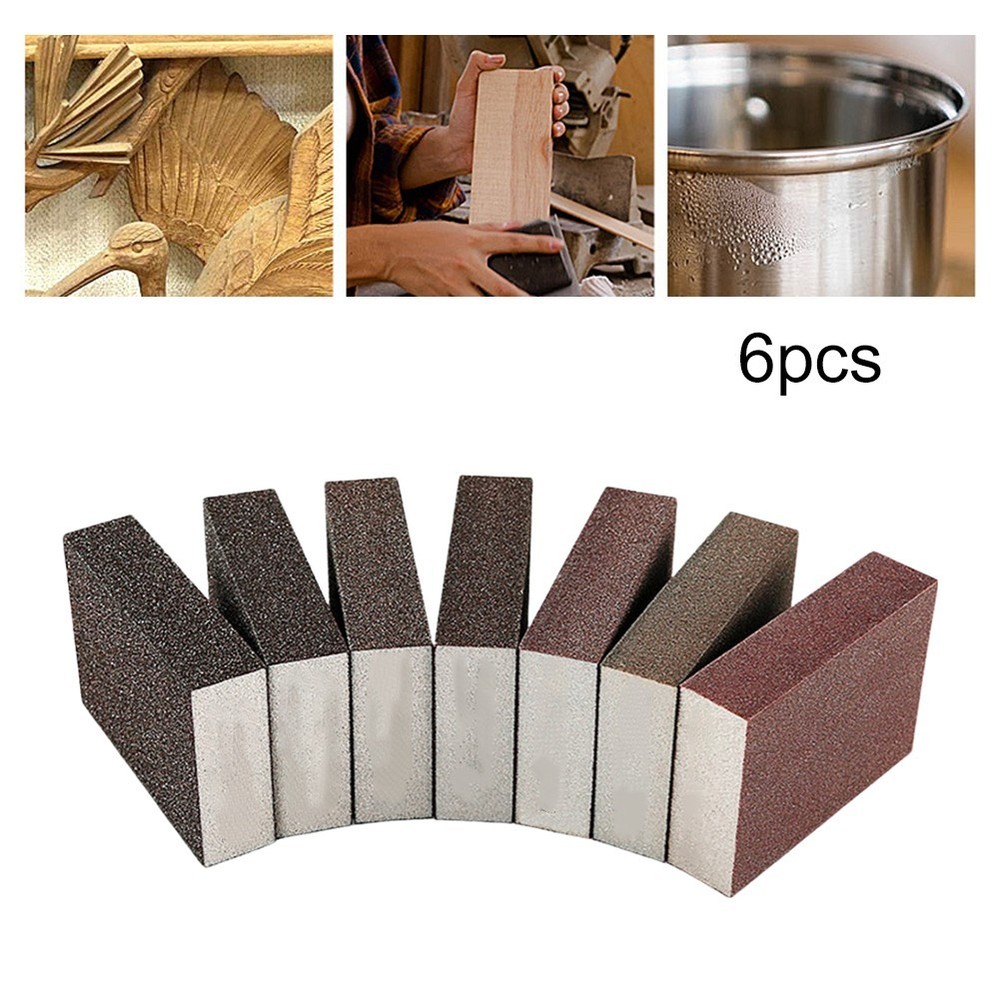 Thin Sponge Sanding Blocks 6 Pack for Efficient Grinding and Polishing