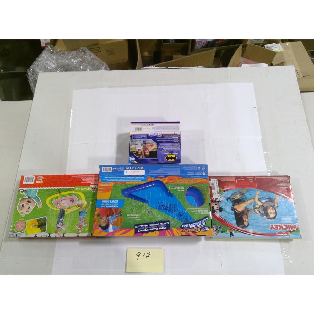 Nerf Super Soaker Slider Cocomelon Splash Pad Mickey Float Batman Boat Bundle