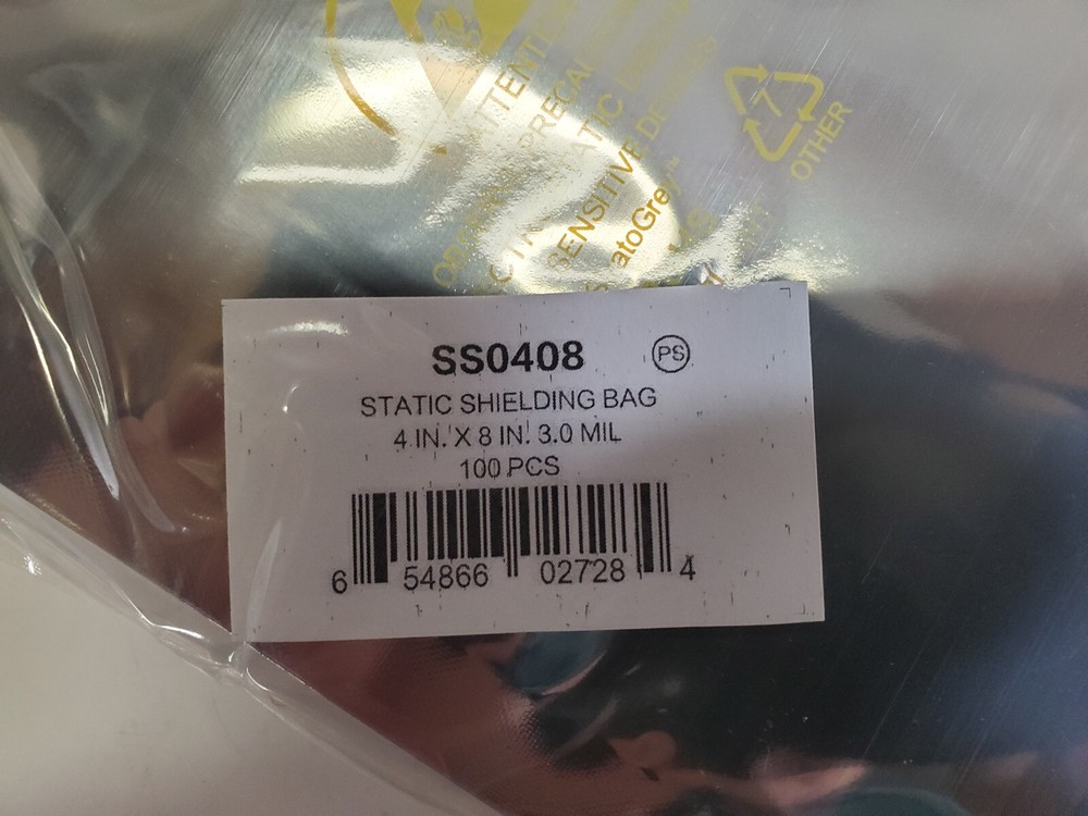 100/Pack STATIC SHIELDING BAG 4" x 8" Flat Open Top, Electrostatic ESD