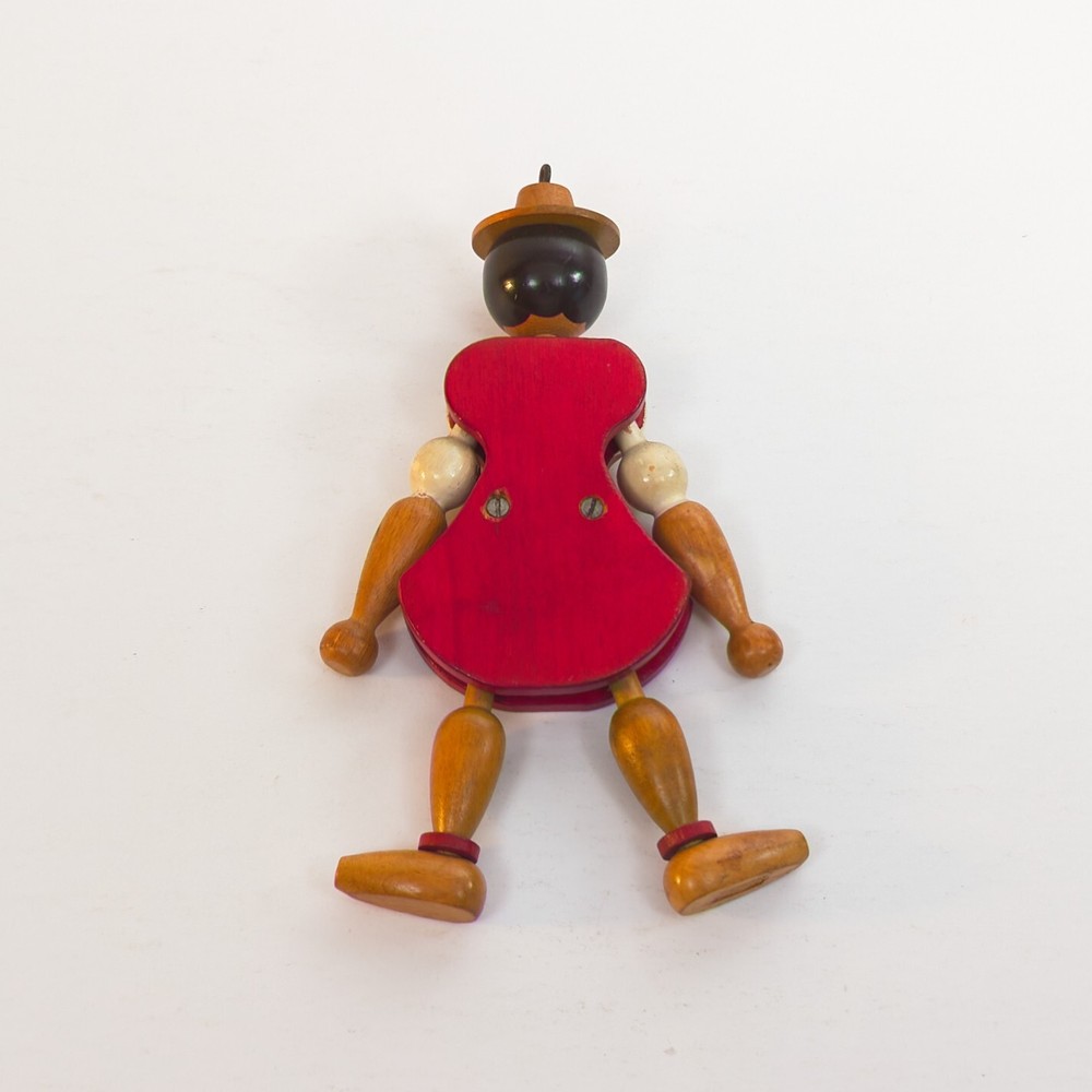 Vintage Wooden Puppet String Jumping Jack Pull Toy