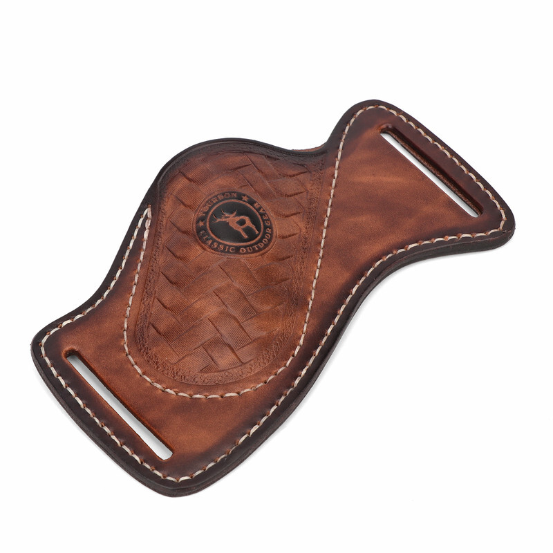 TOURBON Leather Folding/Fixed Knife Sheath EDC Compact Tools Belt Pouch