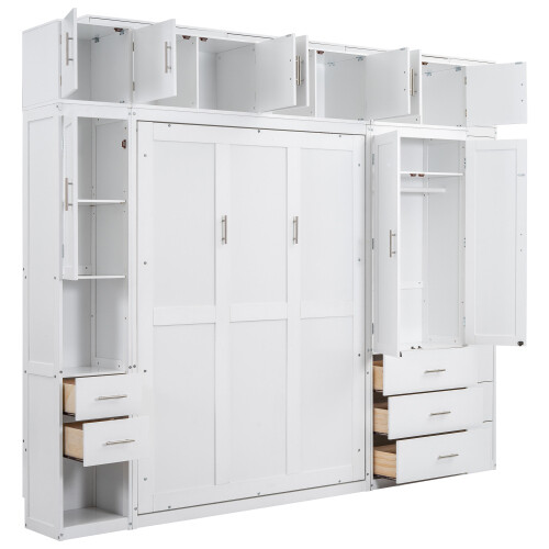 Multi-Functional Murphy Wall Bed with Lockers Wardrobe Video Storage Cabinet Bed