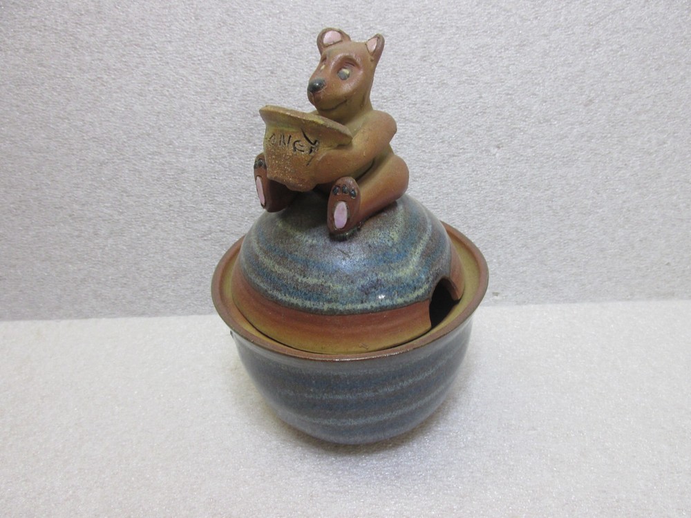MARKED STONEWARE HONEY JAR