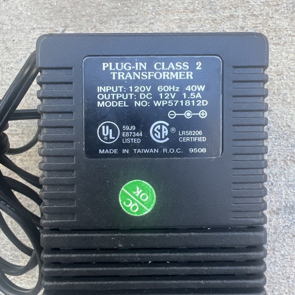 Plug-In Class 2 Transformer WP571812D 120V