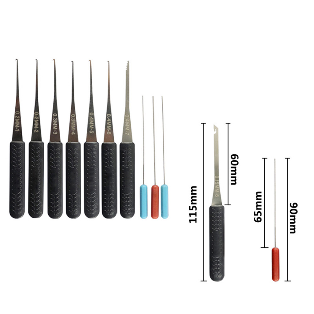 12PC Broken Key Extractor Kit Lock Removal Tool Set Hooks Needles for Locksmith☆