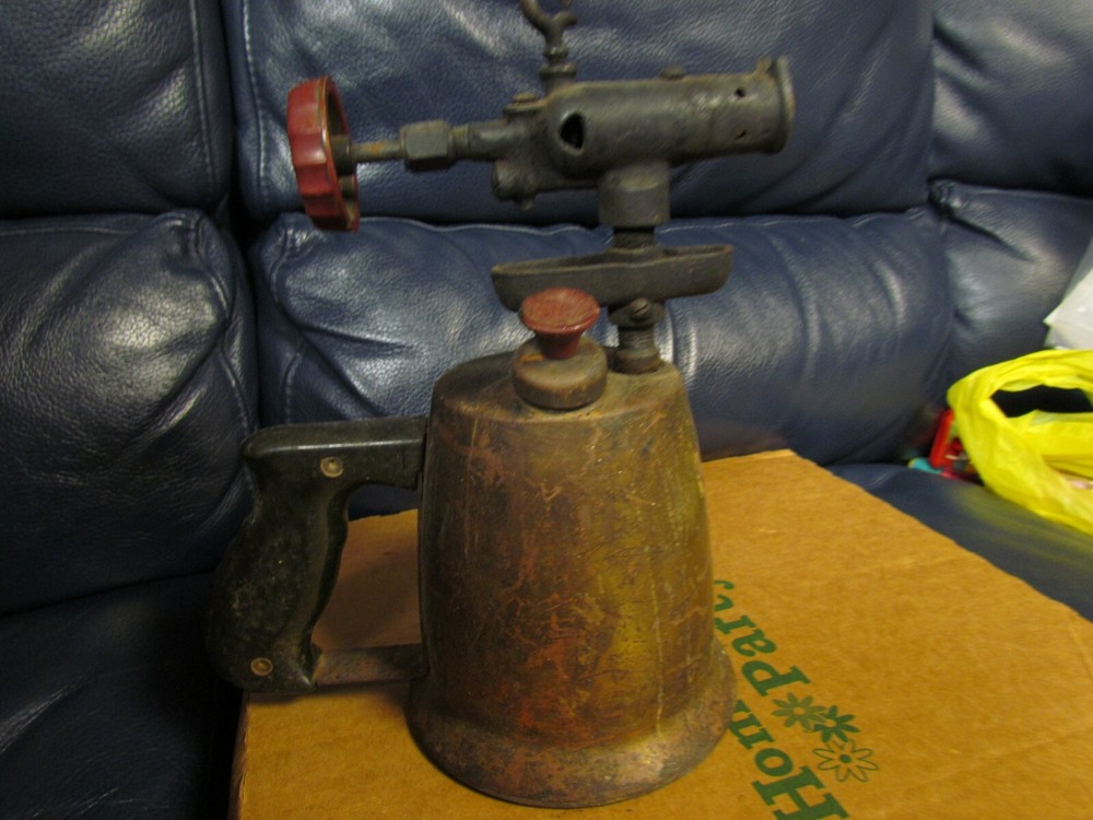 Vintage Antique Turner Brass Soder Torch Gas Blow Torch (4)