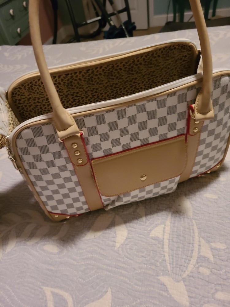 Pet Carrier Checkered Airline Approved