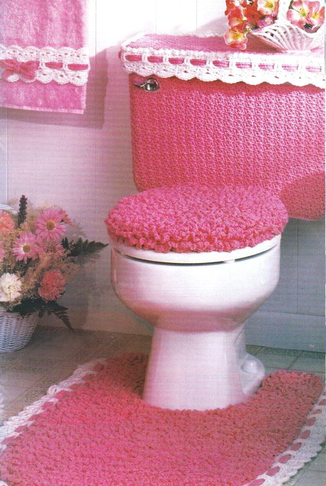 COMFY Ribbons & Bows Bath Set/CROCHET PATTERN INSTRUCTIONS ONLY