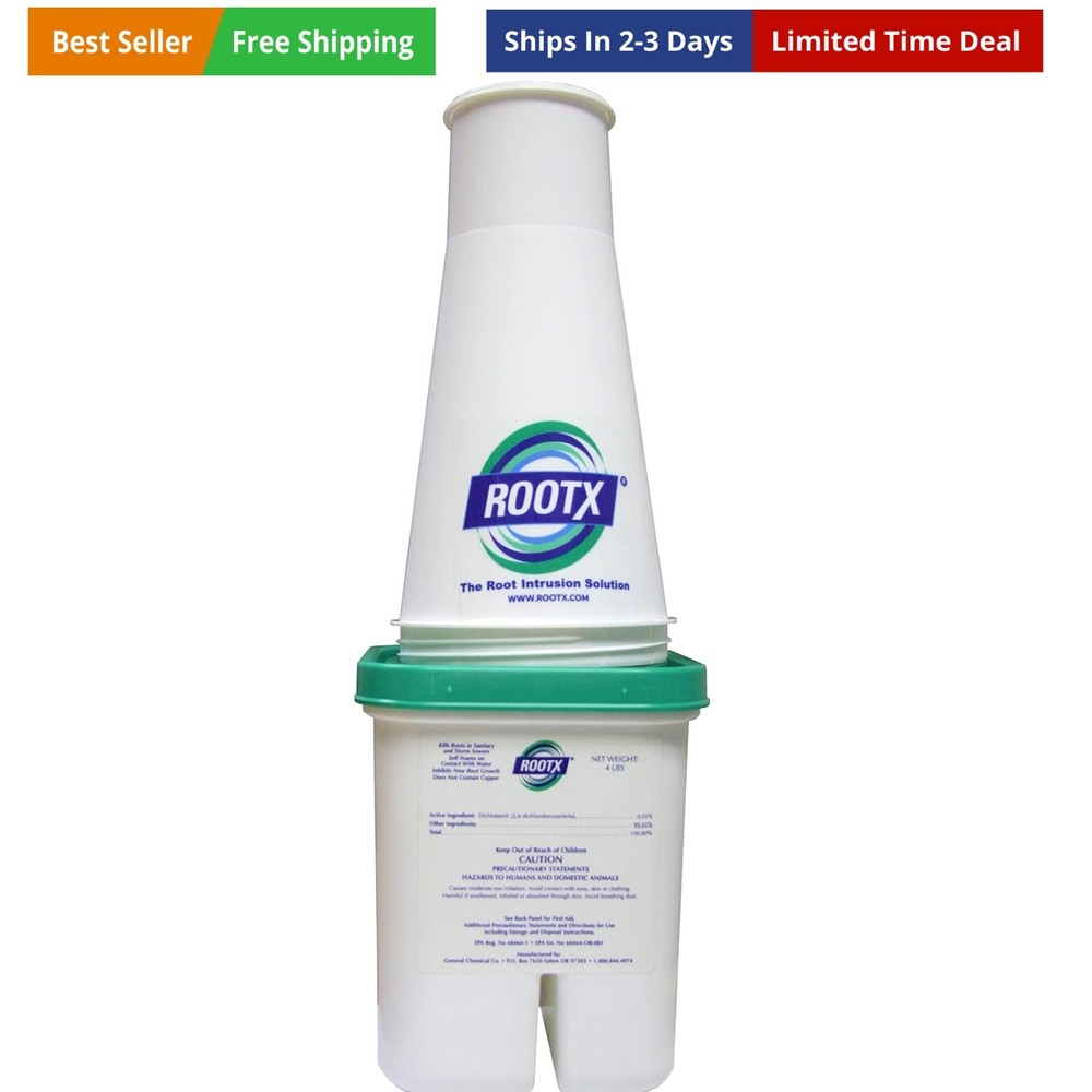 . JAR with Funnel/APPLICATOR Foaming Root Control for Sewer Lines and Septic ...