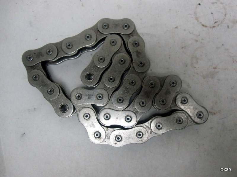 NO MASTER LINK Pair of 2.5"L Renold 80 Riveted Roller Chains