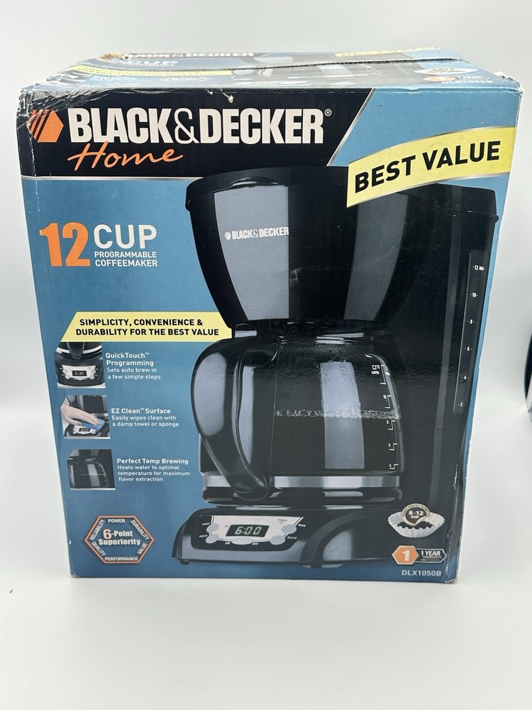 BLACK+DECKER DLX1050B 12-Cup Programmable Coffeemaker, Black