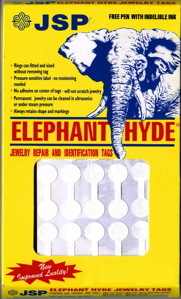 JSP® ELEPHANT HYDE TAGS WHITE REGULAR 1000 PIECES(ta70)