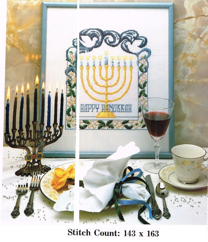 HAPPY HANUKKAH  CROSS STITCH  PATTERN ONLY -   3AN