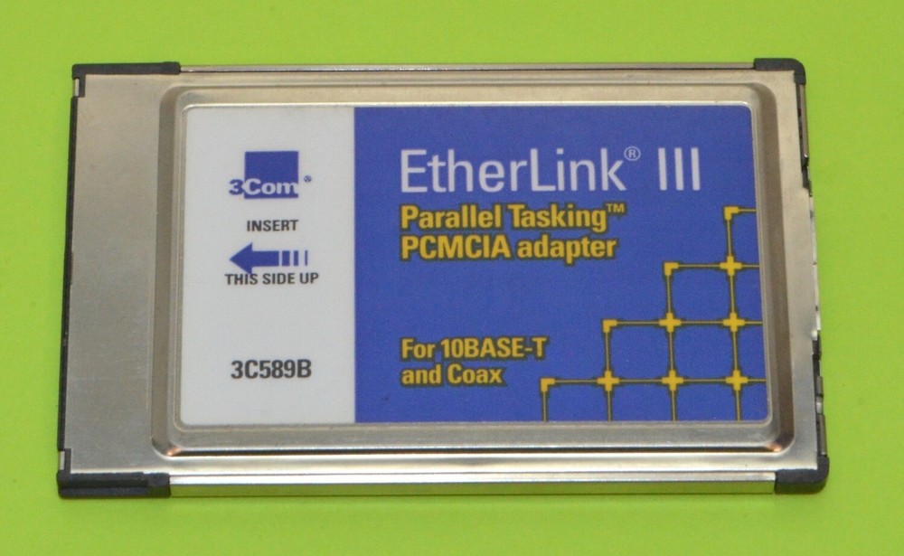 3Com Etherlink III Parallel Tasking PCMCIA Adapter Card *Used* 3C589B