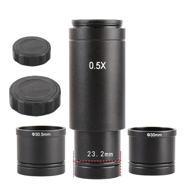 0.5X C Mount Microscope Adapter Electronic Eyepiece Reduction Lens for Monocular