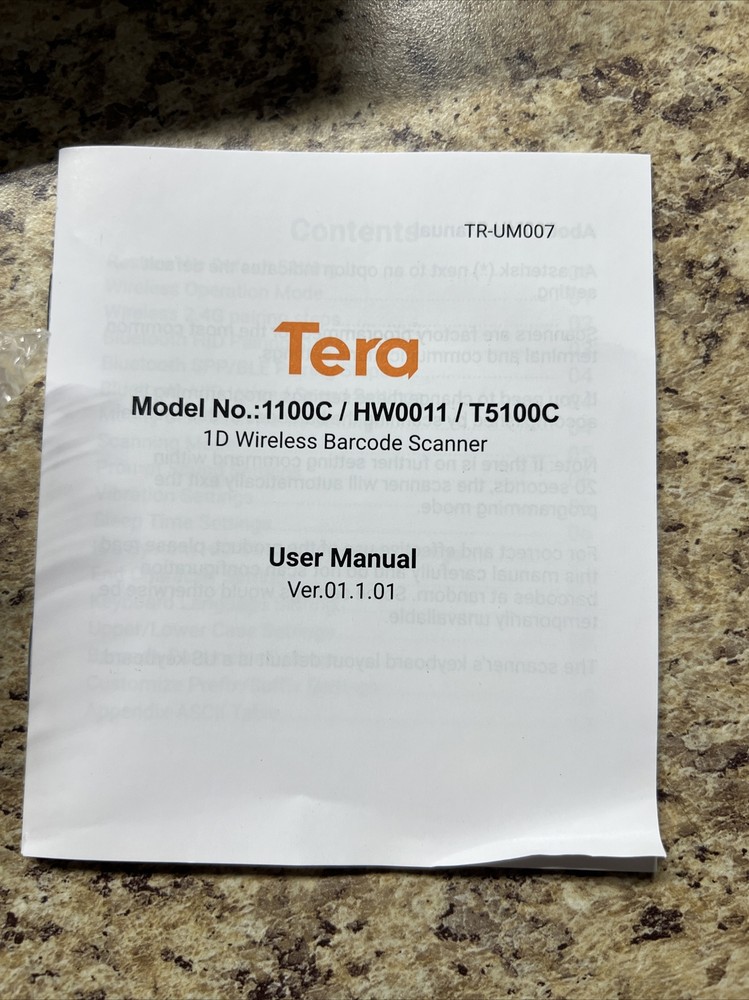 Tera Wireless CCD Barcode Scanner T5100C USB/ 2.4GHz