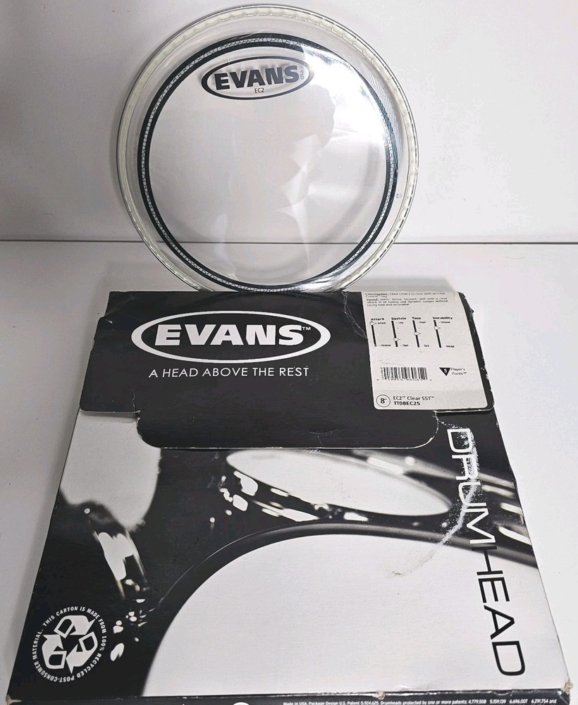Evans Corps Tenor Tom Drum Head Clear 8"