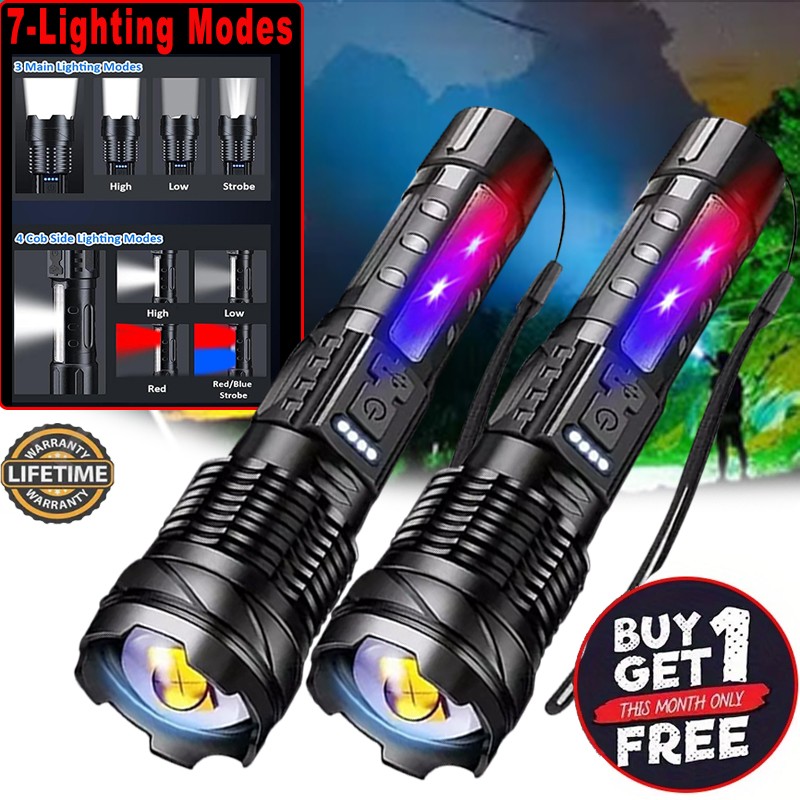 99000000LM Super Bright LED COB Tactical Flashlight USB Rechargeable Work Light